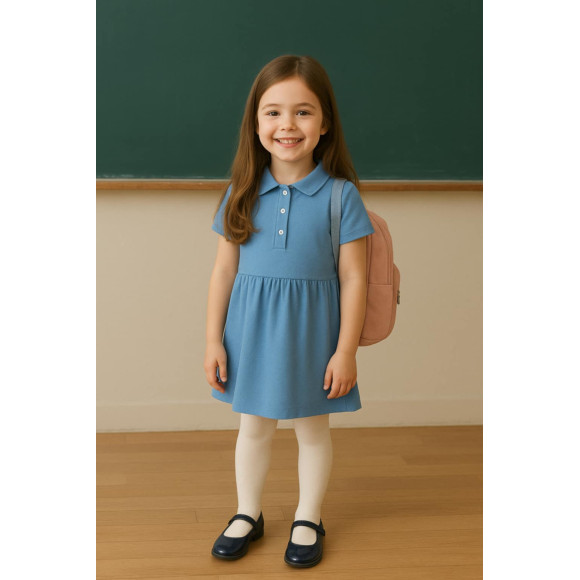 Light blue gingham Dress Einstein Przedszkole Droga