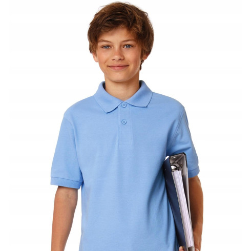 Koszulka Polo krótki rękaw błękit 7/8...