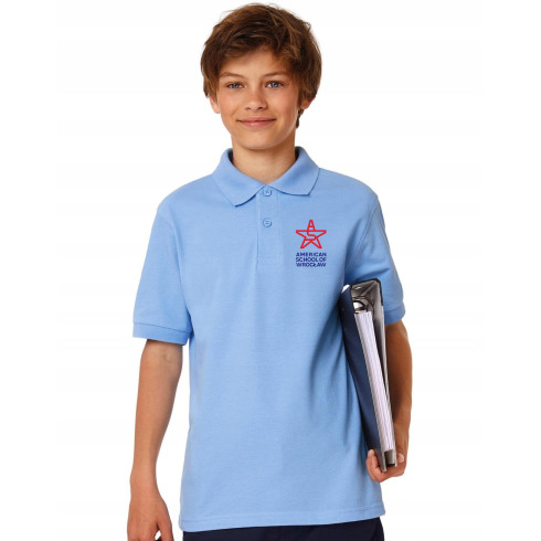 Sky blue school short sleeve polo ASW