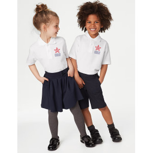 White school short sleeve polo ASW