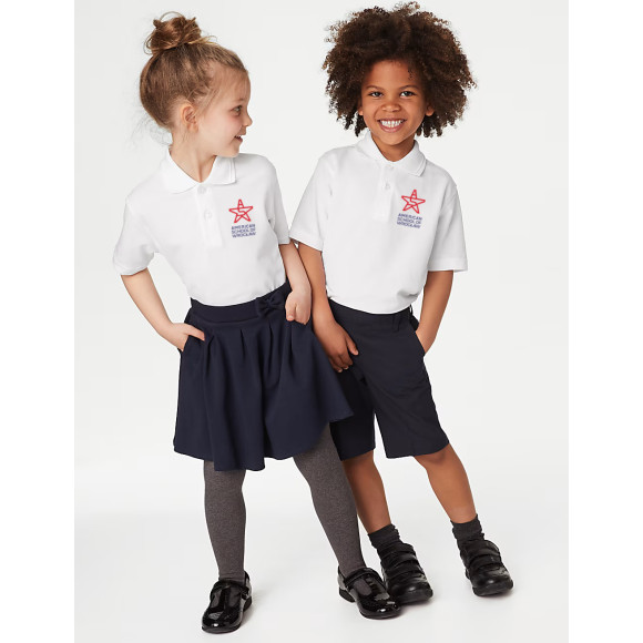 White school short sleeve polo ASW
