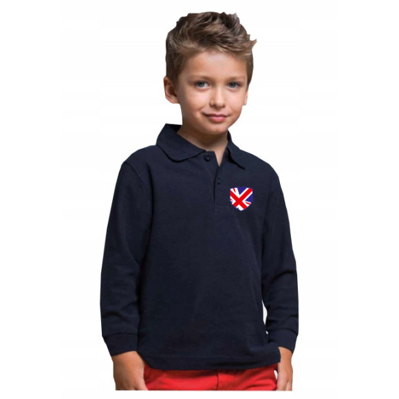 Polo długi rękaw granat British Lodz