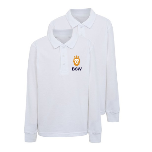White long sleeve Polo BSW