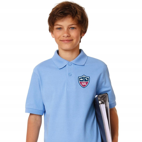 Sky blue short sleeve polo Piatka Olsztyn