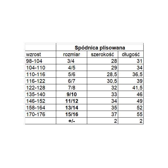 Spódniczka plisowana PSP 114