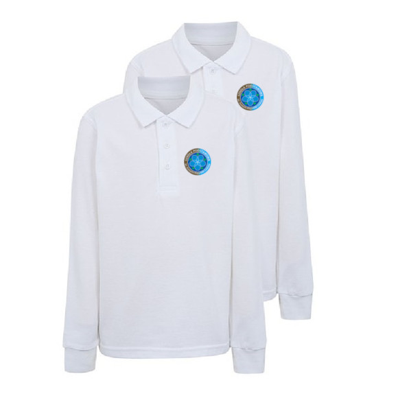 White long sleeve polo Linde
