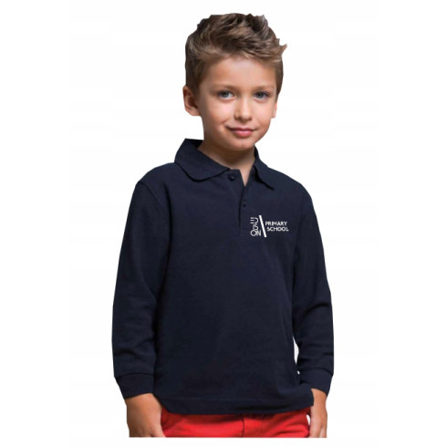 Polo długi rękaw navy / red Edison