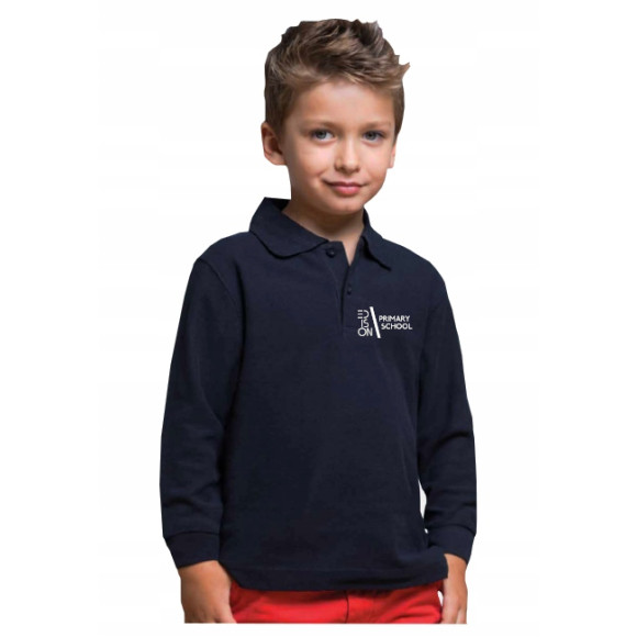 Polo długi rękaw navy / red Edison