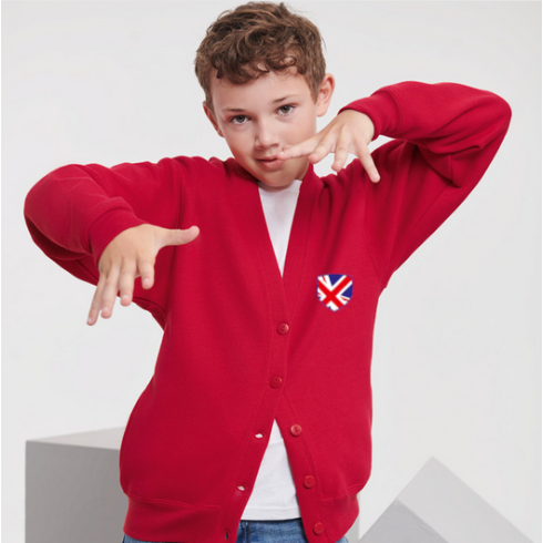 New ! Czerwony rozpinany Cardigan V neck British Lodz Premium