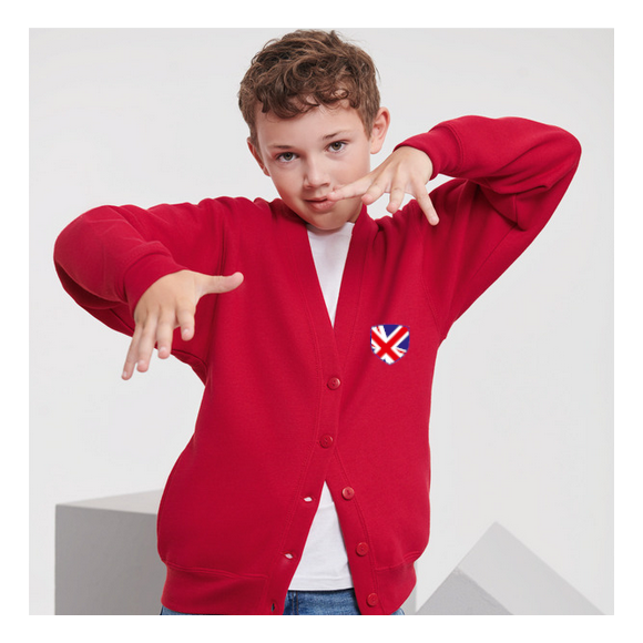 New ! Czerwony rozpinany Cardigan V neck British Lodz Premium